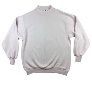 Jerzees Vintage Pastel Baby Pink Crewneck Sweatshirt Mens M Long Sleeve Pullover